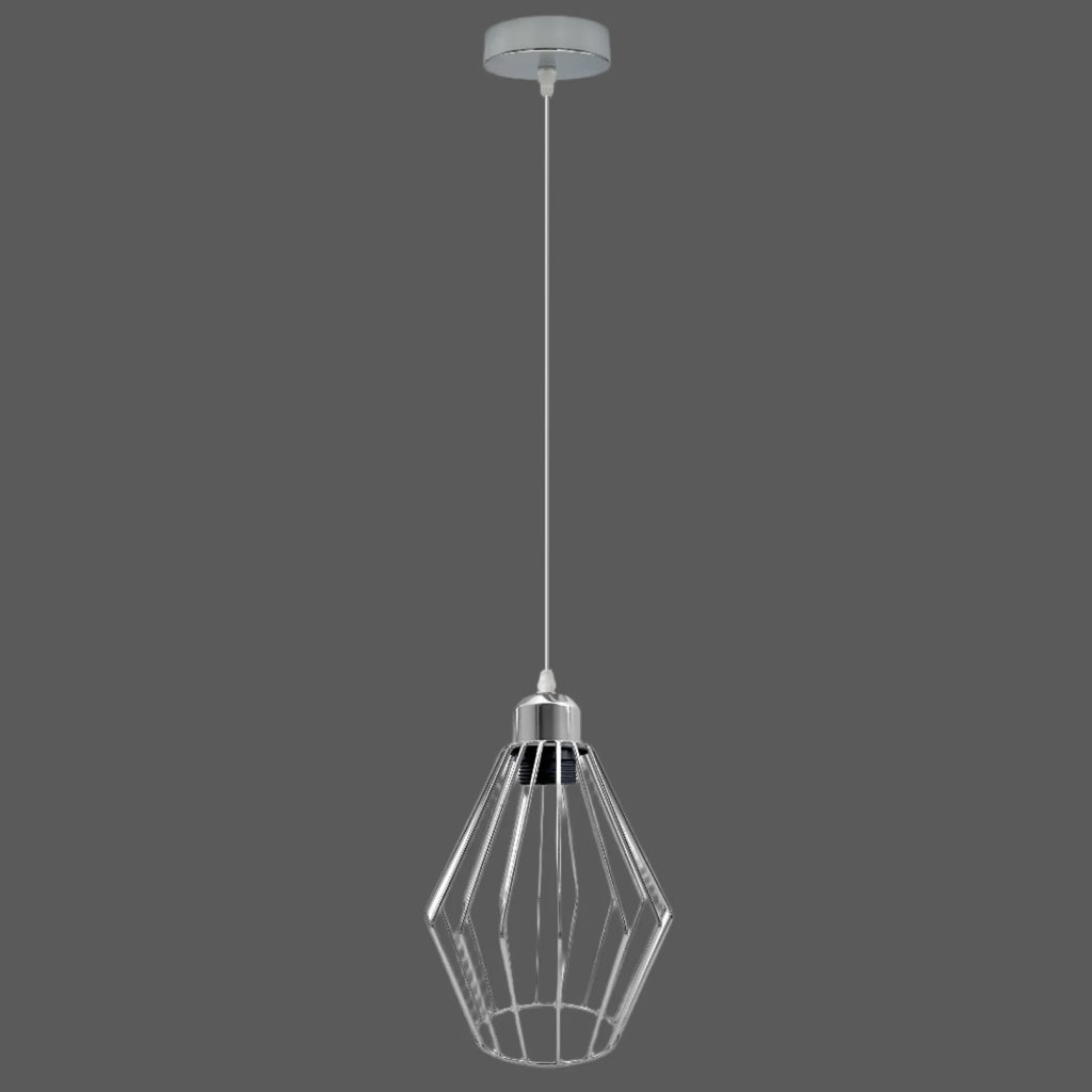 Chrome Retro Vintage Loft Style Ceiling Lamp Shade Easy Fit E27 Base Screw~4293