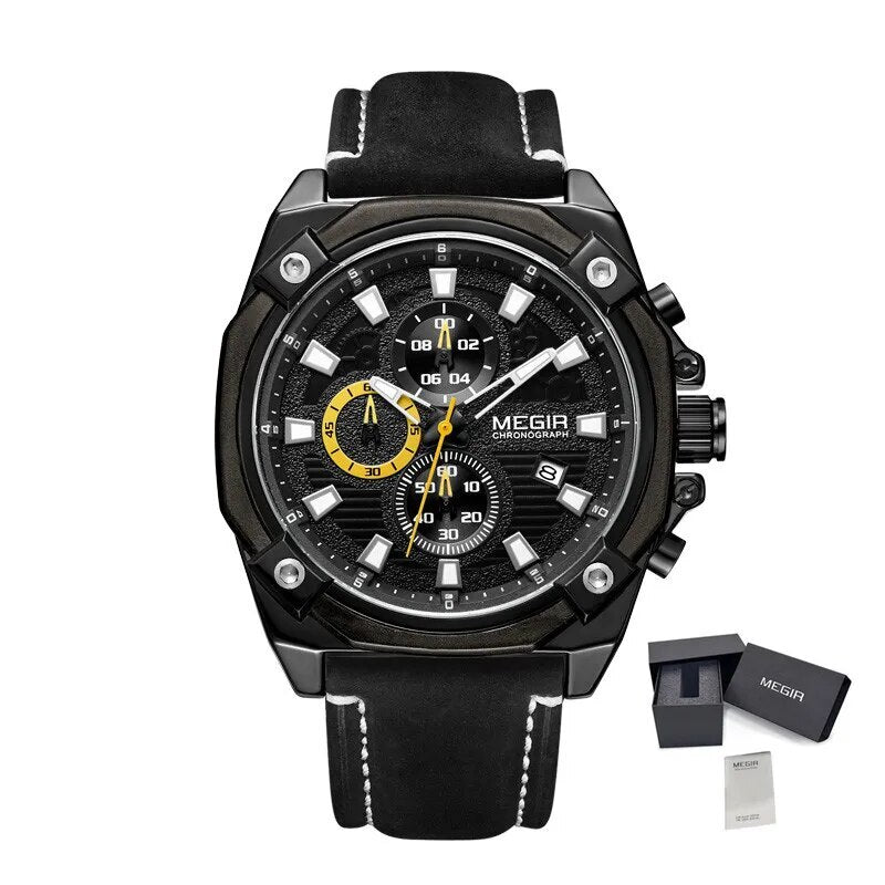 MEGIR Men's Quartz Watches Top Brand Luxury Military Sports Watch Chronograph Fashion Man Clock Wristwatch montre homme 2054-11