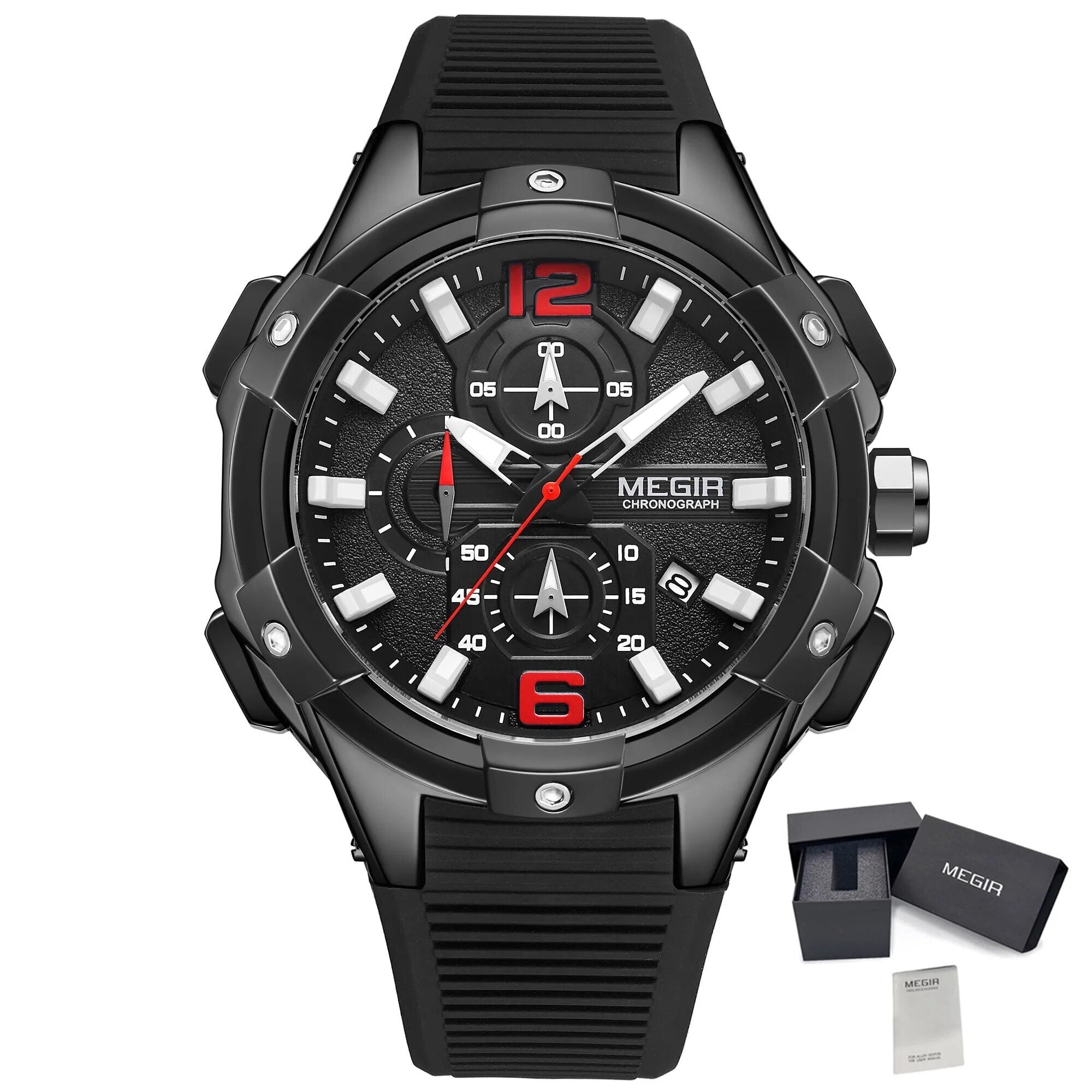MEGIR Men's Chronograph Original Top Luxury Sports Military Watches for Men Date Luminous Wristwatches Clock Relogio Masculino