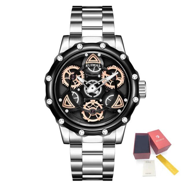 RUIMAS Quartz Watches Men's Business Wristwatch Waterproof Male Clock Chronograph Stainless Steel Casual Watch reloj hombre 331-14