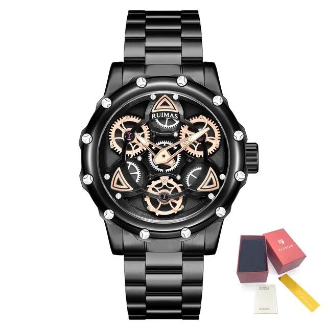 RUIMAS Quartz Watches Men's Business Wristwatch Waterproof Male Clock Chronograph Stainless Steel Casual Watch reloj hombre 331-15