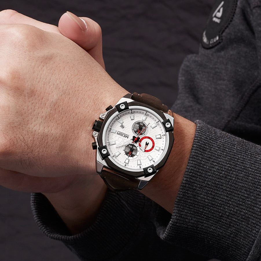 MEGIR Men's Quartz Watches Top Brand Luxury Military Sports Watch Chronograph Fashion Man Clock Wristwatch montre homme 2054-3
