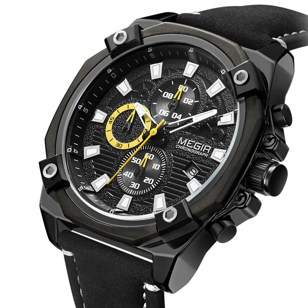 MEGIR Men's Quartz Watches Top Brand Luxury Military Sports Watch Chronograph Fashion Man Clock Wristwatch montre homme 2054-4