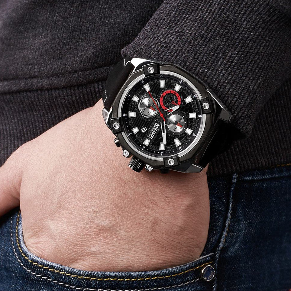 MEGIR Men's Quartz Watches Top Brand Luxury Military Sports Watch Chronograph Fashion Man Clock Wristwatch montre homme 2054-2