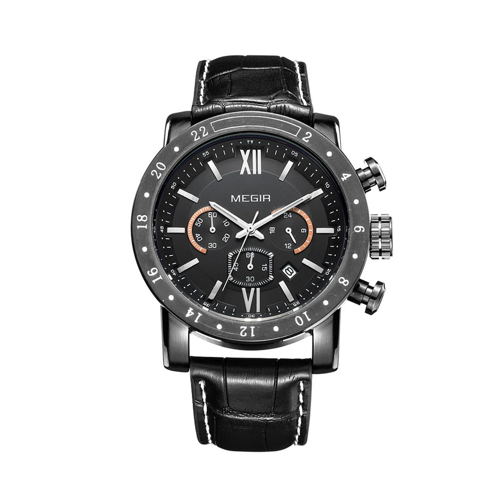 MEGIR Luxury Men's Business Watches Chronograph Waterproof Stainless Steel Quartz Watch Calendar Male Clock Reloj Hombre 3008-8