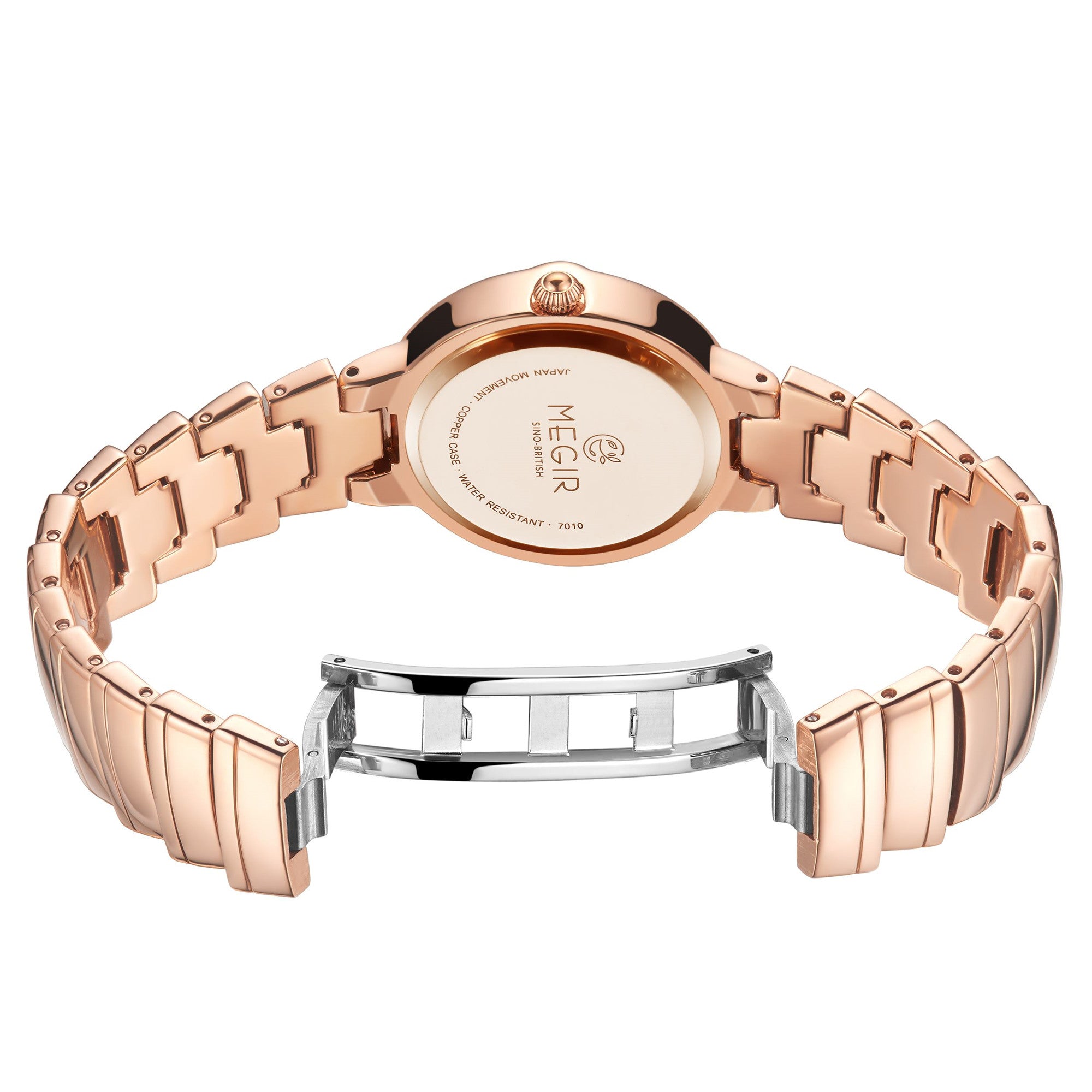 MEGIR Luxury Stainless Steel Strap Watches for Women Fashion Casual Quartz WristWatch Ladies Big Dial Dress Clock Reloj Hombre