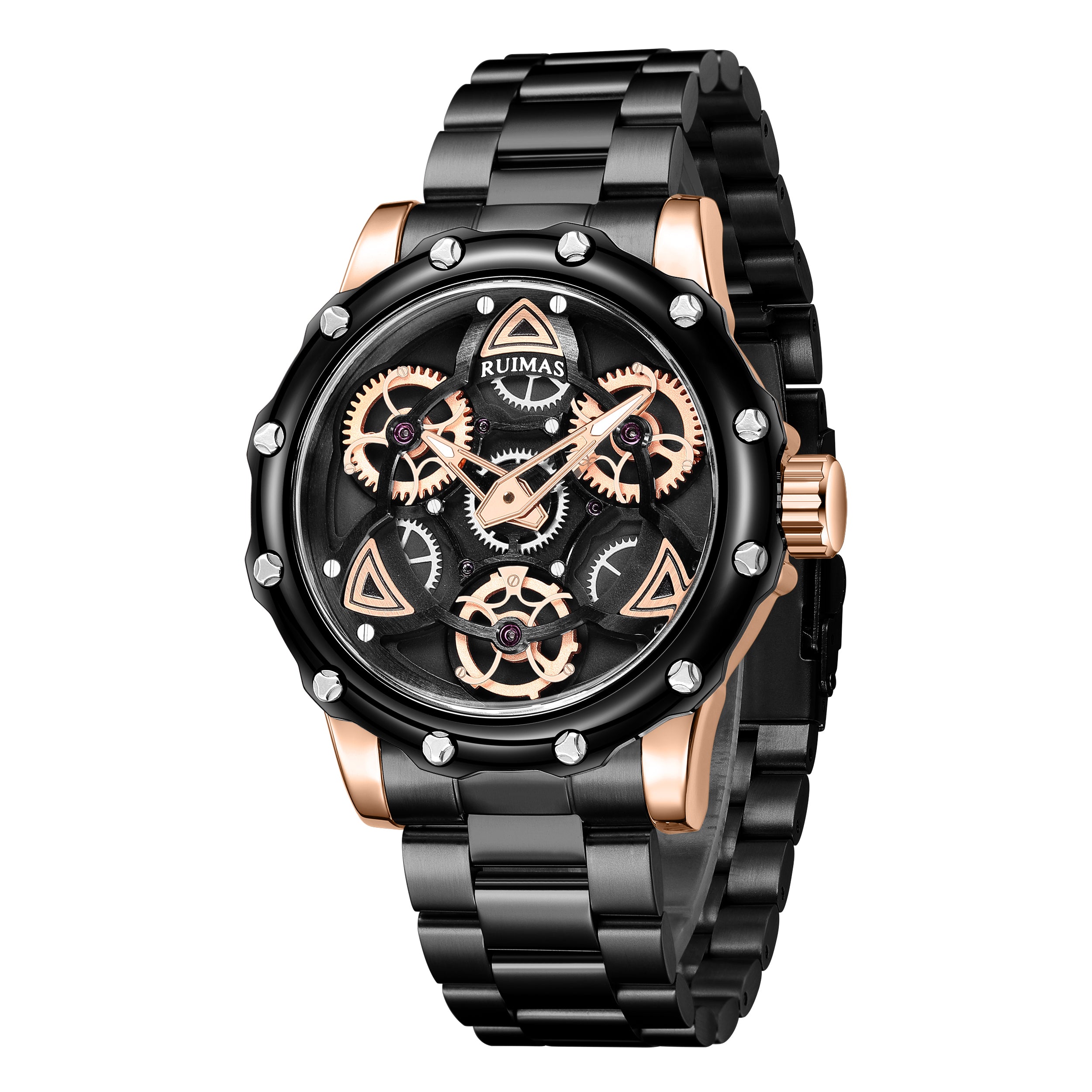 RUIMAS Quartz Watches Men's Business Wristwatch Waterproof Male Clock Chronograph Stainless Steel Casual Watch reloj hombre 331-9