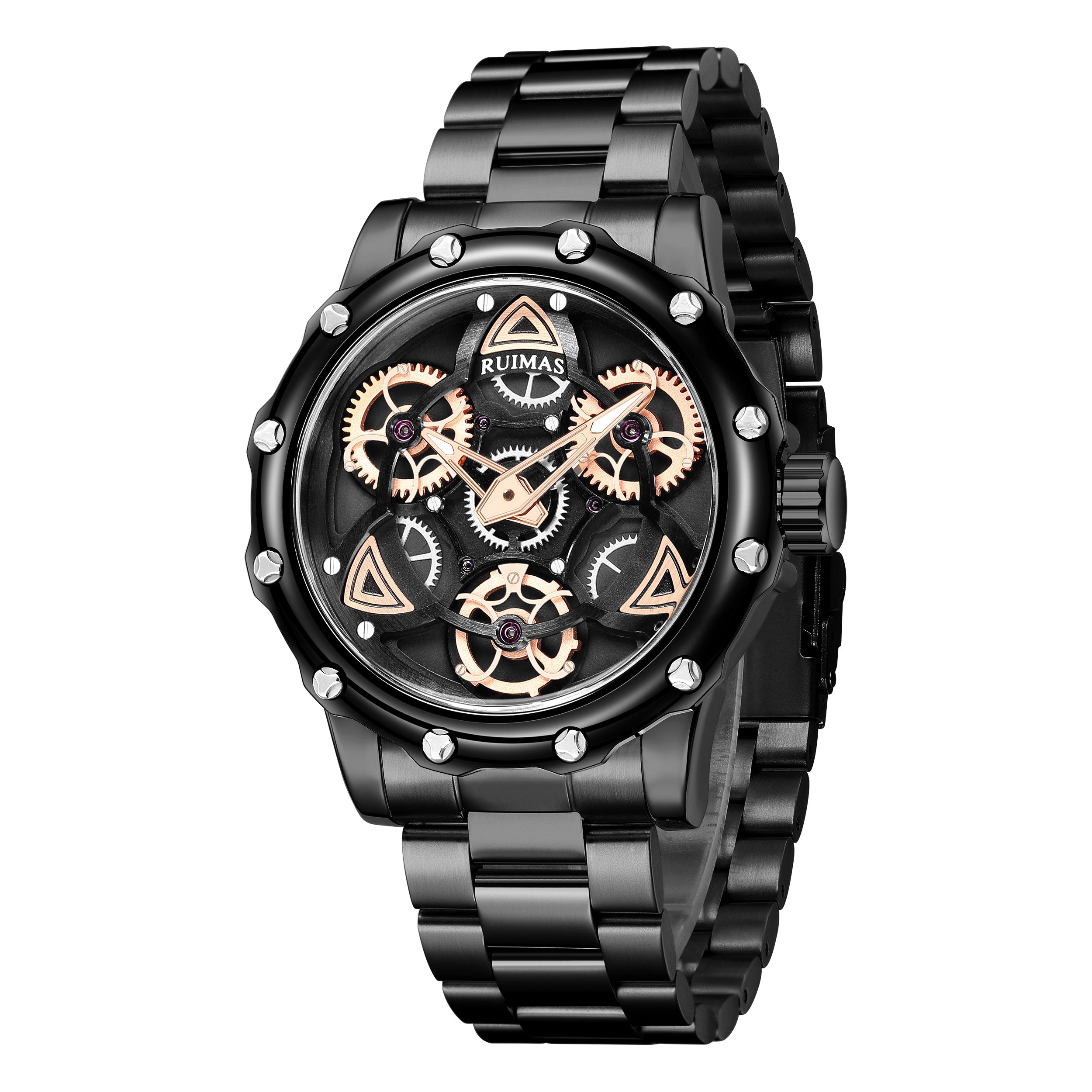 RUIMAS Quartz Watches Men's Business Wristwatch Waterproof Male Clock Chronograph Stainless Steel Casual Watch reloj hombre 331-10