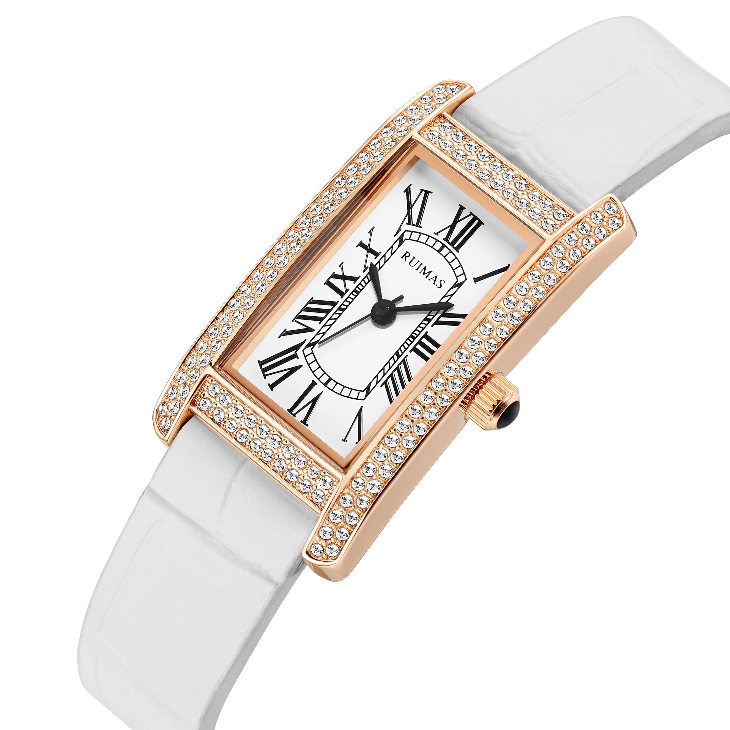 RUIMAS Brand Wrist Watches For Women Square Rose Gold WristWatch Fashion Luxury Leather Female Casual Ladies Quartz Watch Clock-8