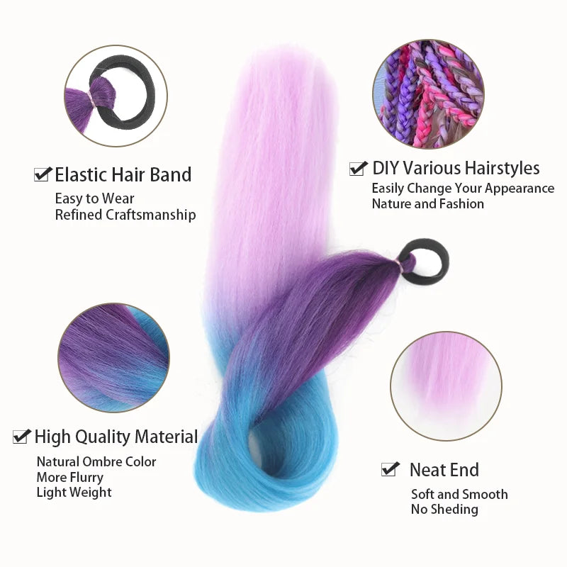 LUPU 26 Inch Ombre Ponytail Extension