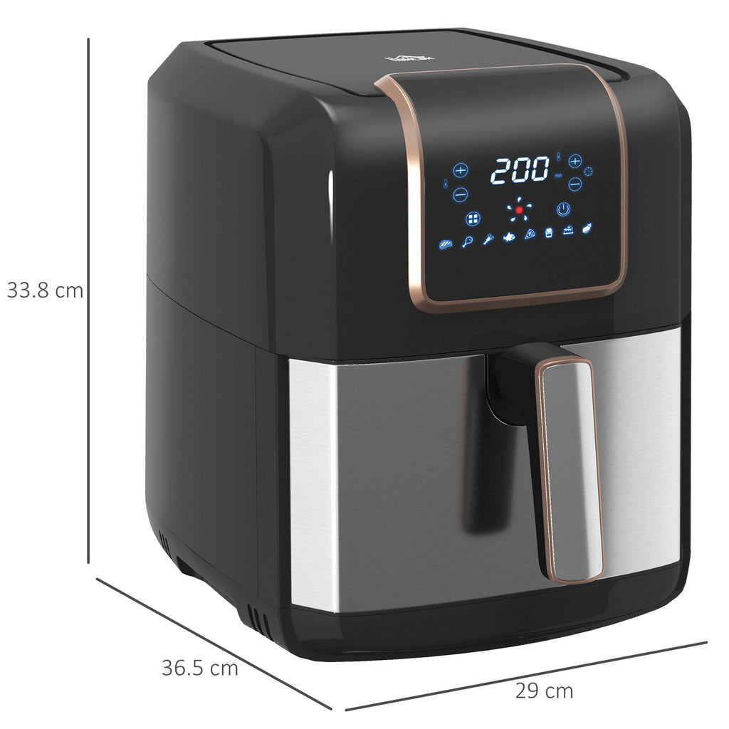 1700W 6.5L Air Fryer, Air Fryer Oven with Digital Display, Adjustable Temperature, Timer & Nonstick Basket for Oil | HOMCOM