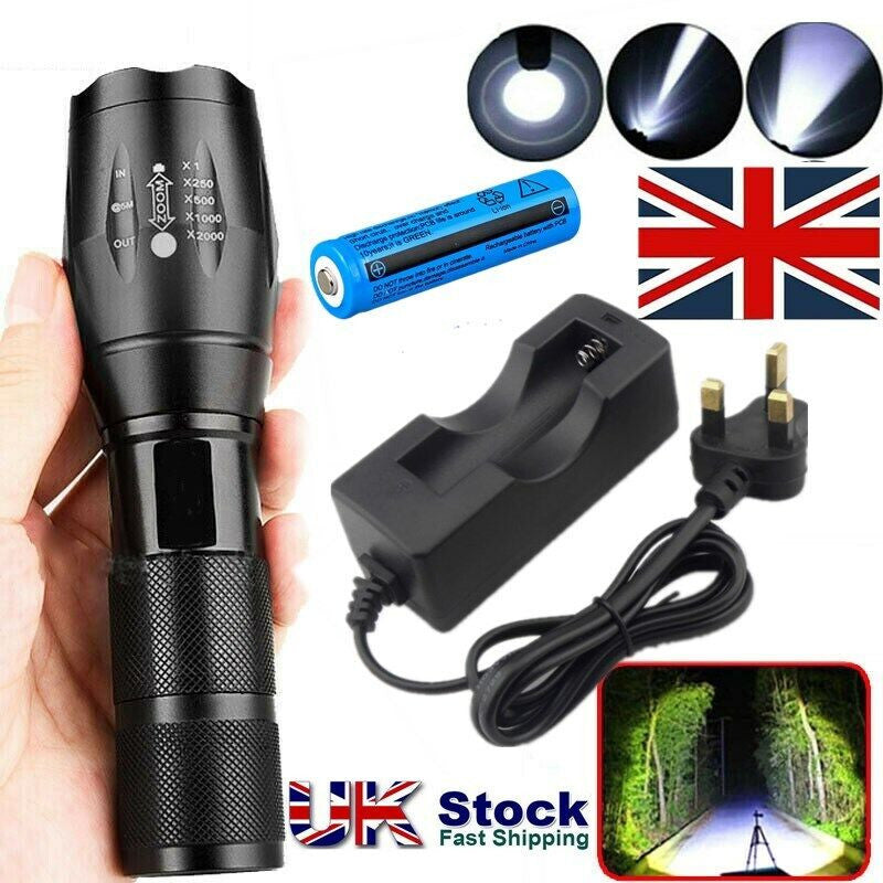 High Power Torch Adjustable Focus LED Flashlight 5 Modes