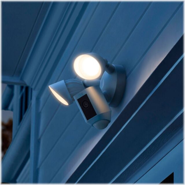 Ring Floodlight Cam Wired Plus 1080p Outdoor WiFi Camera with Night Vi
