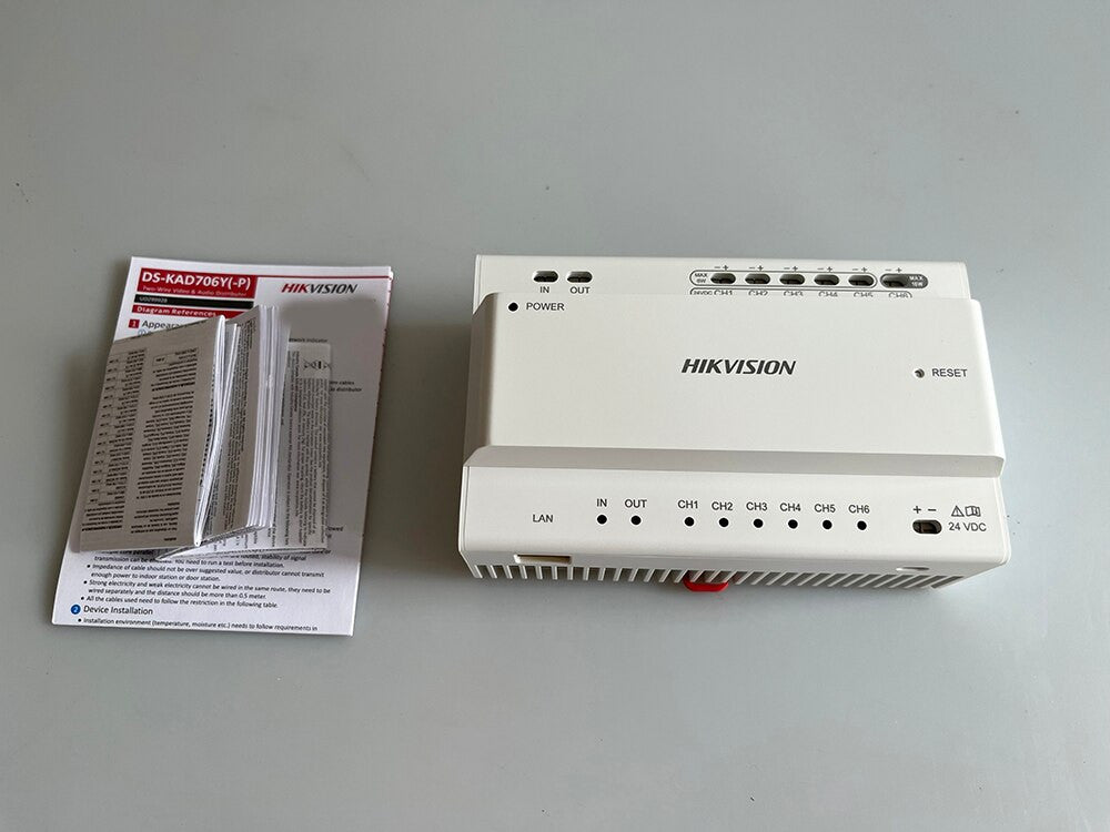 Hikvision 2 Wire IP Distributor 24VDC 1 RJ-45 8 Interface Indicators