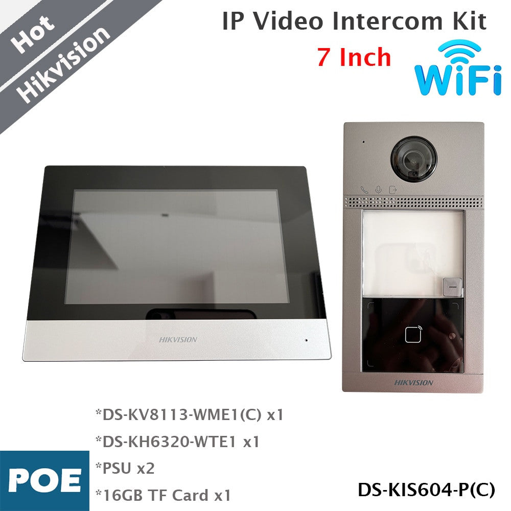 Hikvision Wifi IP Video Intercom Kit 7 Inch Color Screen