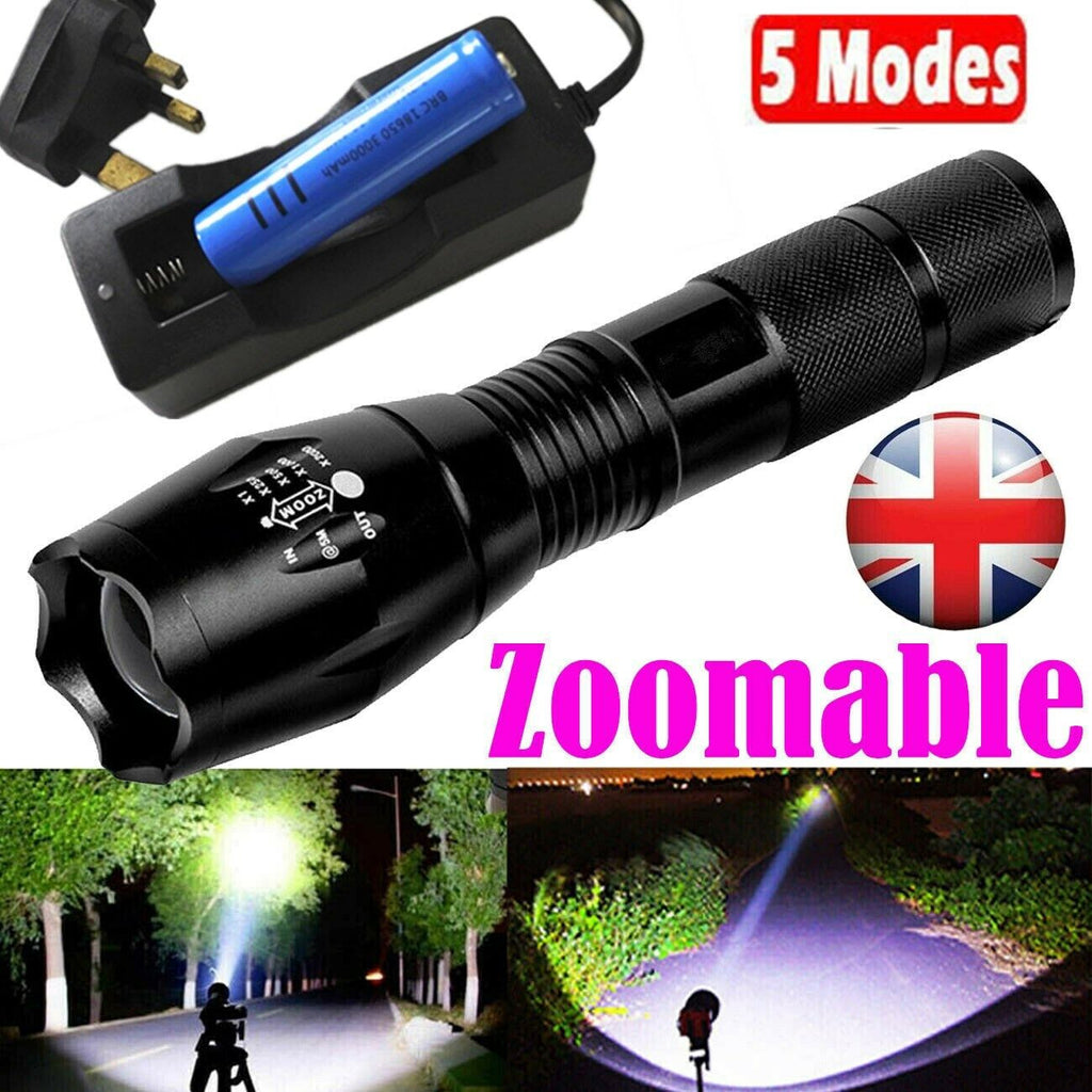 High Power Torch Adjustable Focus LED Flashlight 5 Modes