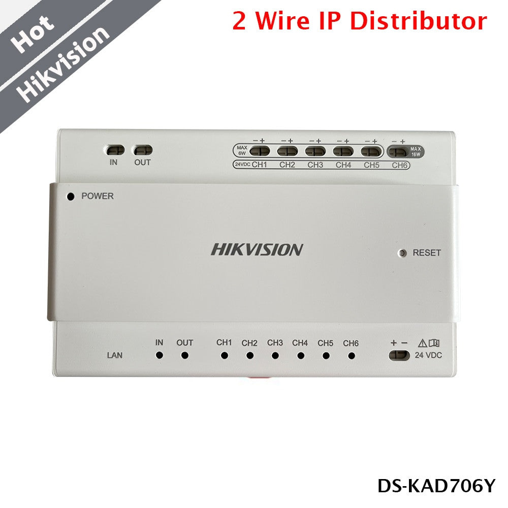 Hikvision 2 Wire IP Distributor 24VDC 1 RJ-45 8 Interface Indicators