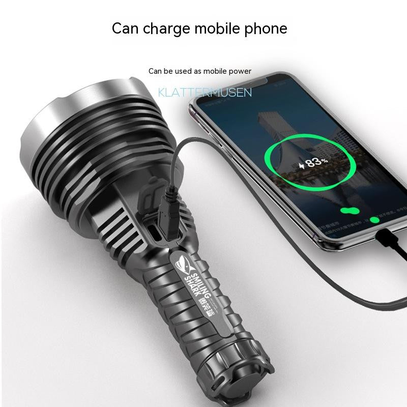Long Shot Camping Cave Search Waterproof Strong Light Rechargeable Flashlight